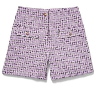 Loft Purple Tweed High Waist Short Size 6 NEW NWT Preppy Old Money